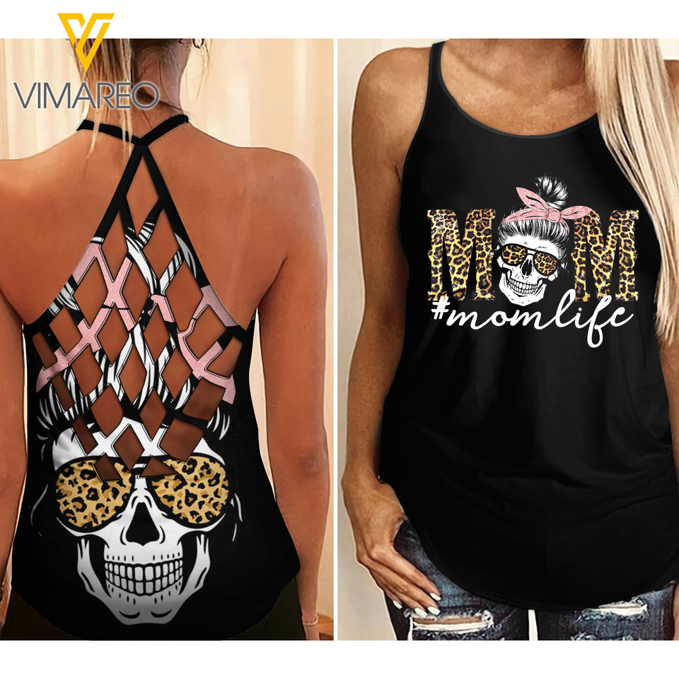 KHMD MOM LIFE Girl Criss-Cross Tank Top 2903