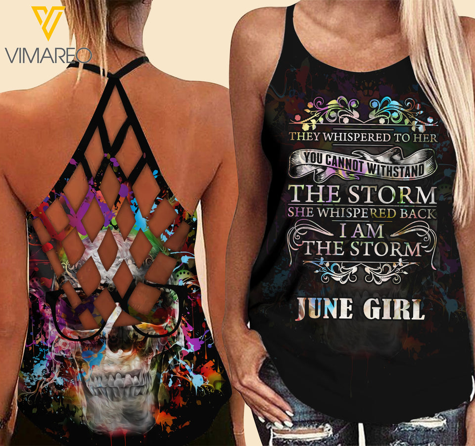 KHMD JUNE GIRL Criss-Cross Tank Top