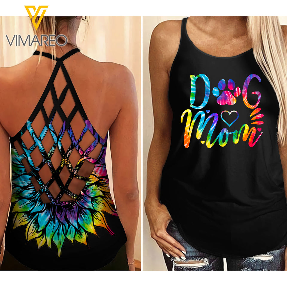 KHMD DOG MOM MOTHER'S DAY Criss-Cross Tank Top 0804