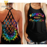 KHMD MAMACITA NEEDS A MARGARITA MOTHER'S DAY Criss-Cross Tank Top 0804