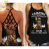 KHMD CAMPING + RUM Girl Criss-Cross Tank Top