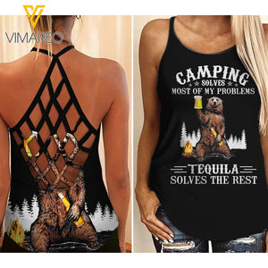 KHMD CAMPING + TEQUILA Girl Criss-Cross Tank Top