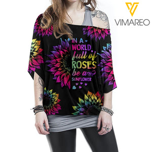 KHMD ROSES IN SUNFLOWER Women Loose Dolman Sleeve 1706