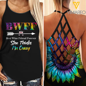 KHMD 3 UP 3 DOWN BWFF Criss-Cross Tank Top 1006