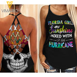 KHMD FLORIDA GIRLS SUNSHINE Girl Criss-Cross Tank Top