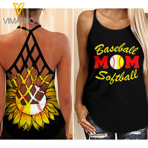 KHMD BASEBALL + SOFTBALL MOM Criss-Cross THICK THIGHS Tank Top Legging