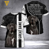 LKH GREAT DANNE THE DEVIL T-SHIRT 3D PRINTED