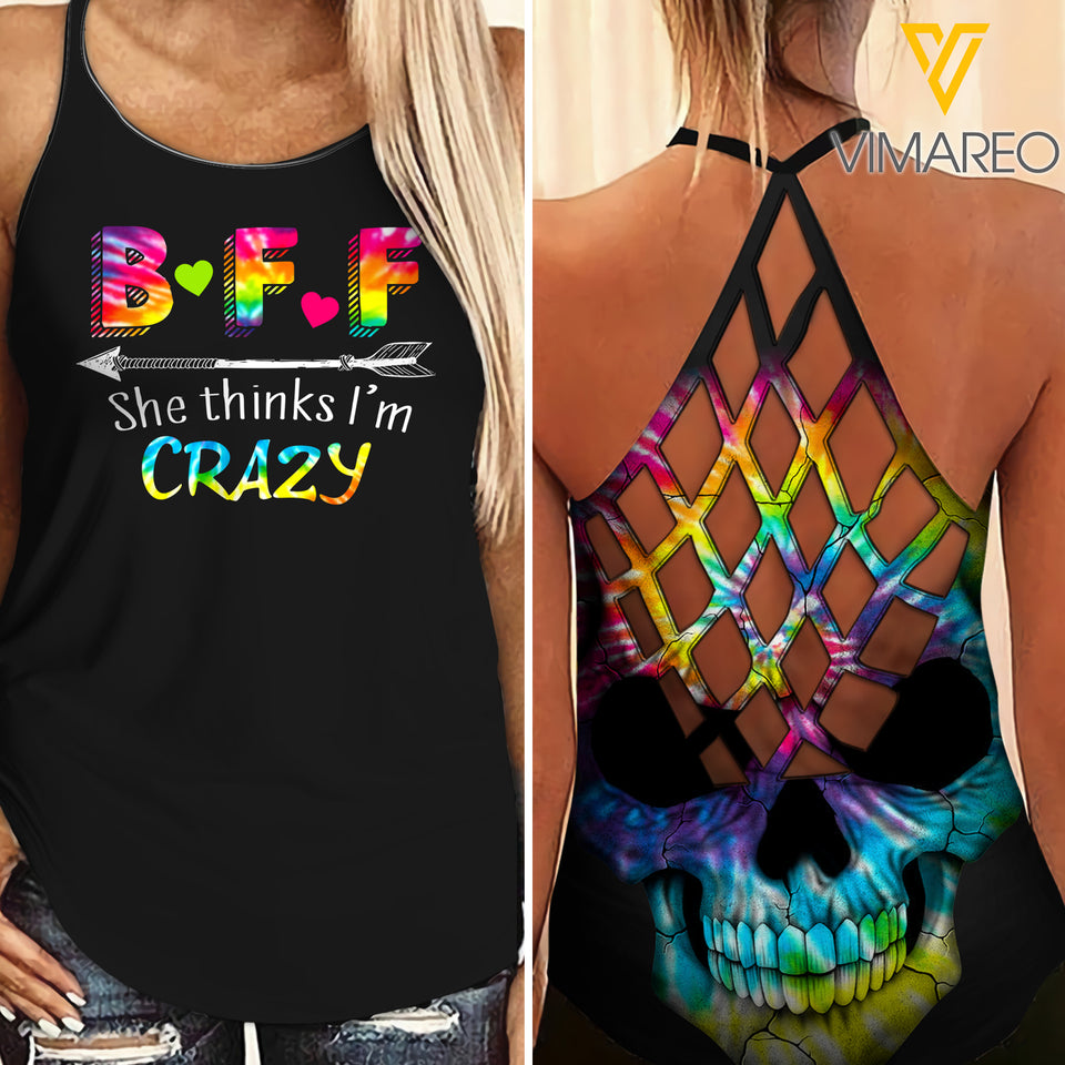 KHMD BFF SHE KNOWS Girl Criss-Cross Tank Top 2903