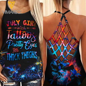 KHMD JULY GIRL THICK THIGHS Criss-Cross CHAOTIC Tank Top Legging