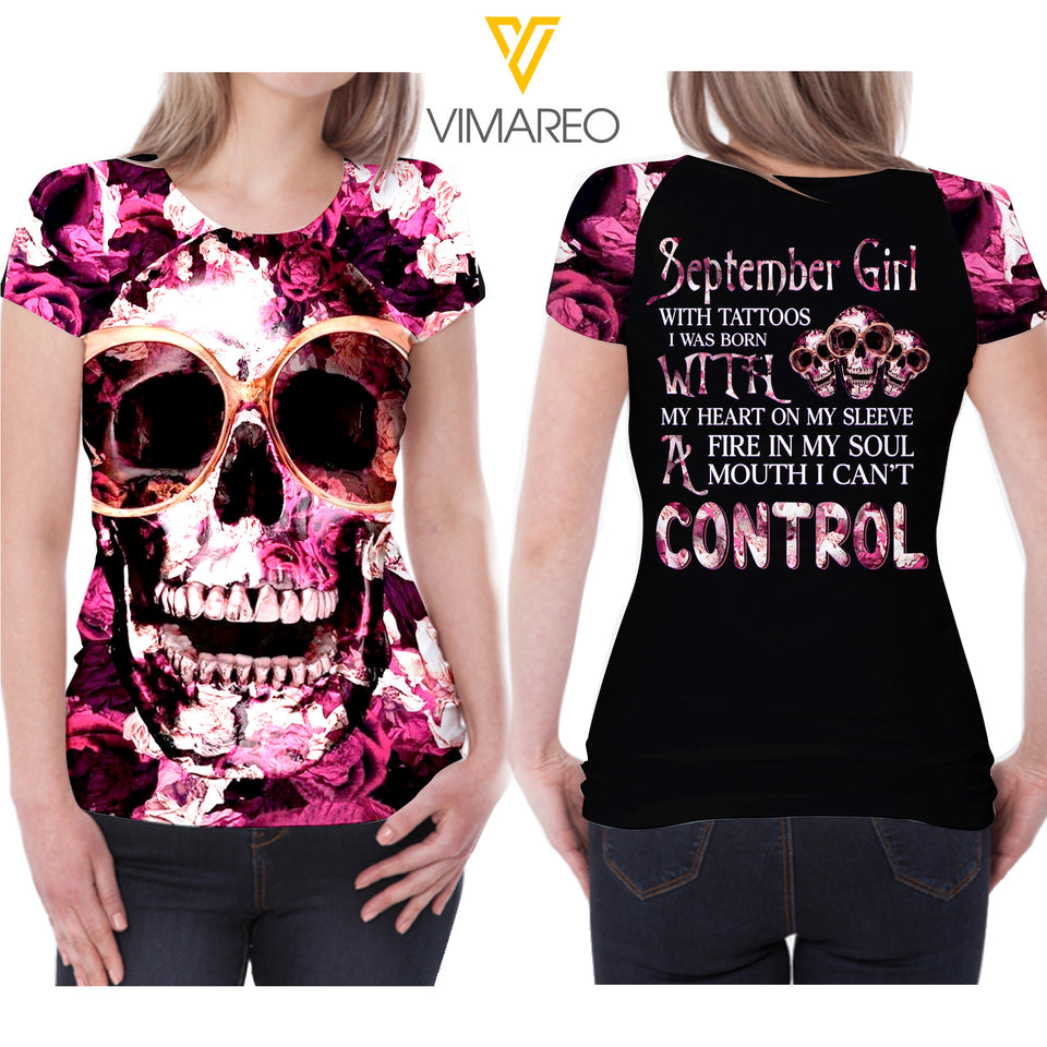 KHMD SEPTEMBER GIRL CONTROL T SHIRT 3D PRINTED