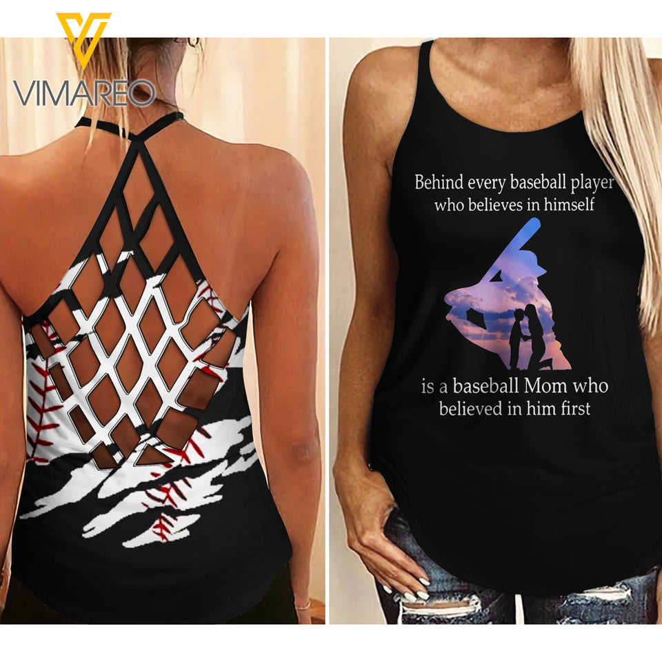 KHMD BASEBALL BEHIND EVERY Criss-Cross Tank Top