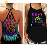 KHMD BEST MOTHER EVER Criss-Cross Tank Top 0904