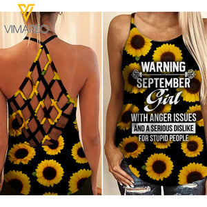 KHMD WARNING SEPTEMBER GIRL Criss-Cross Tank Top 1706