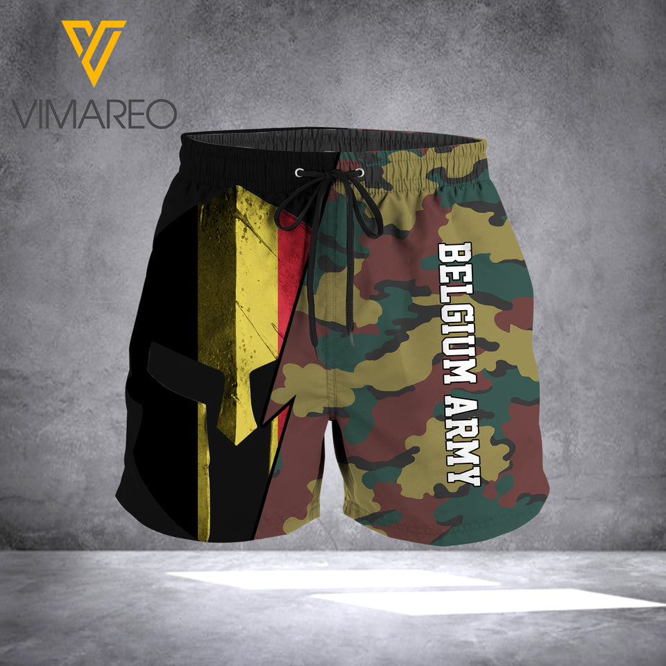 BELGIUM ARMY T-SHIRT/SHORT 3D PRINTED