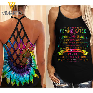 AUGUST guy wife Criss-Cross Open Back Camisole Tank Top TMT