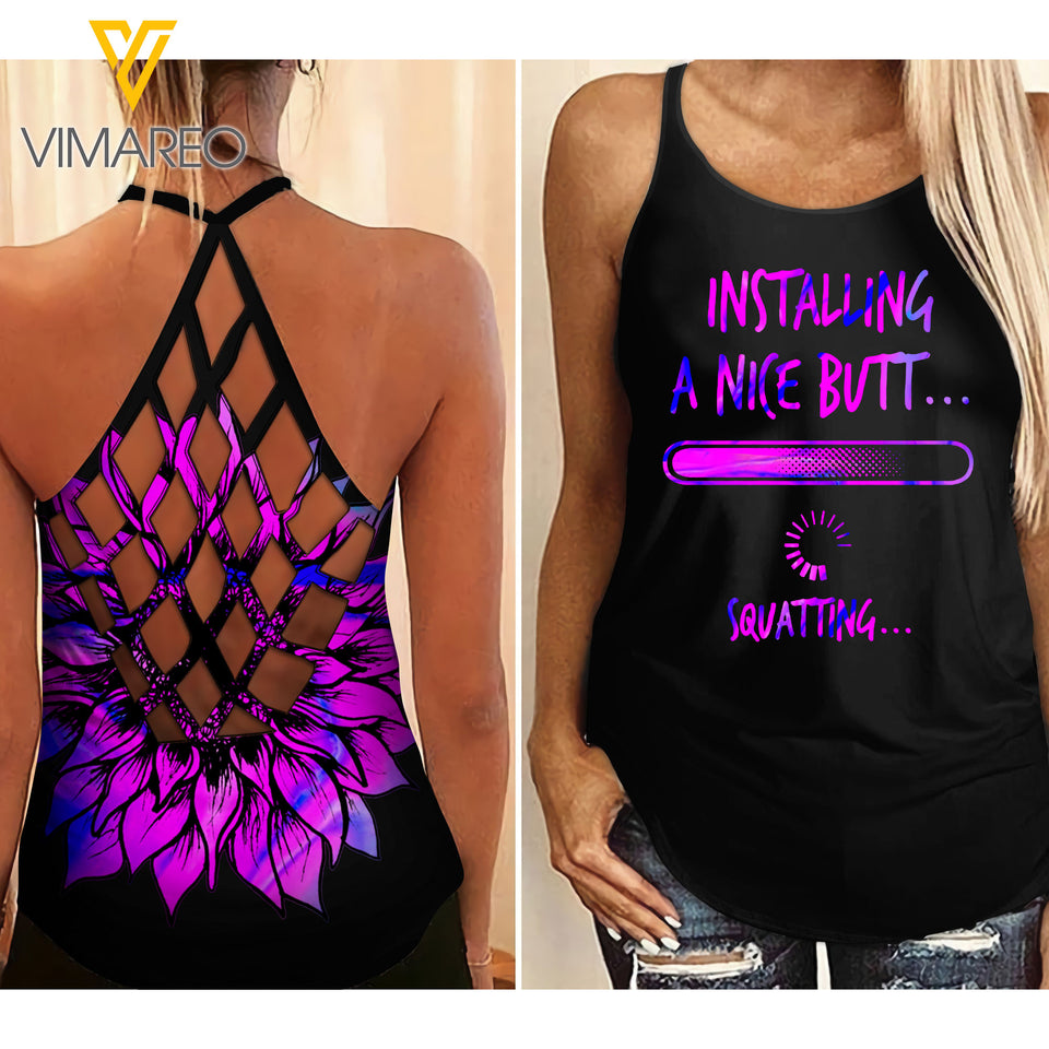Gym Lover Criss-Cross Open Back Camisole Tank Top 3 style ZA1503