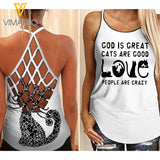 Love Cat Criss-Cross Open Back Camisole Tank Top
