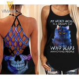 KA GRUMPY CAT Criss-Cross Tank Top