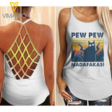 KA MADAFAKAS CAT Criss-Cross Open Back Camisole Tank Top 3 style ZA1503