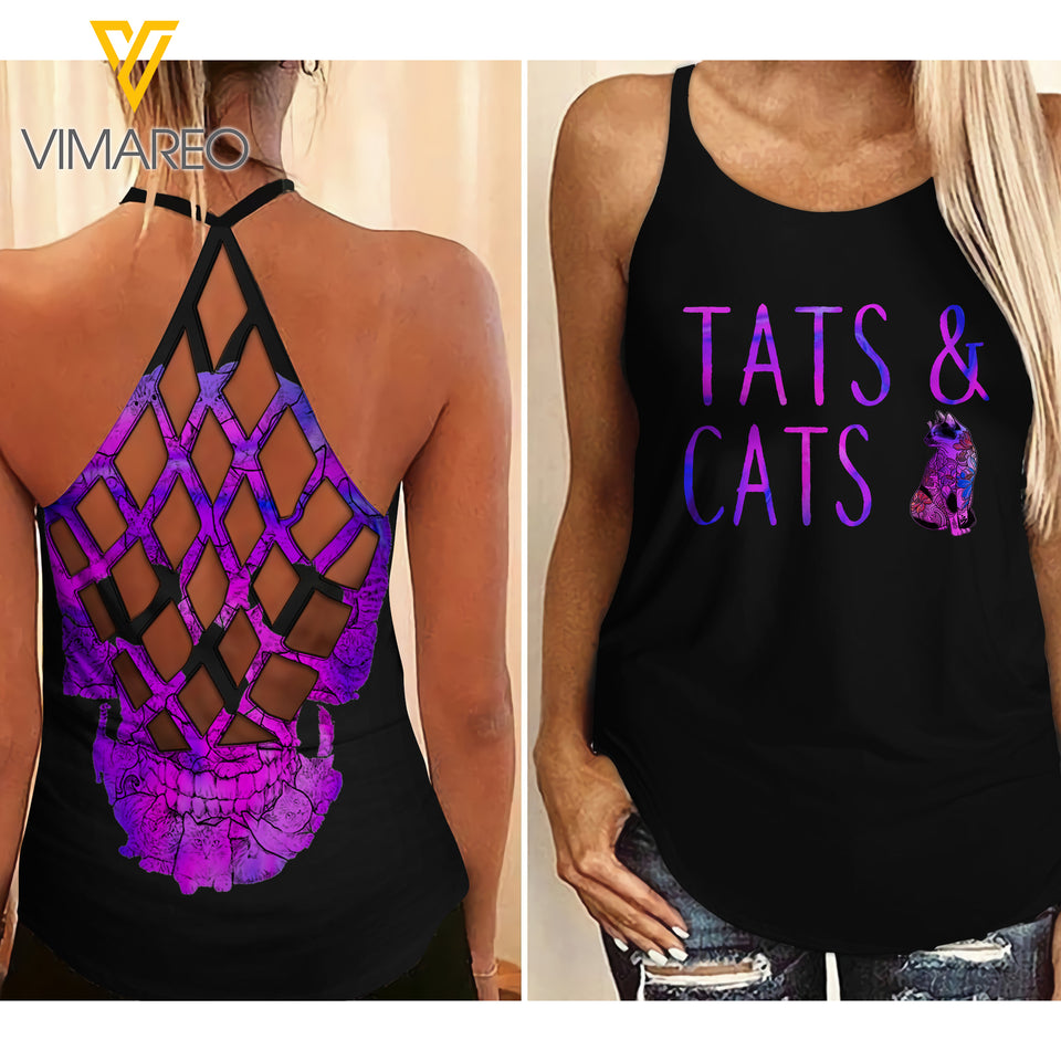 KA TATS AND CATS  Criss-Cross Tank Top