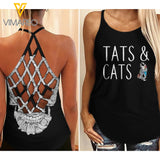 KA TATS AND CATS  Criss-Cross Tank Top