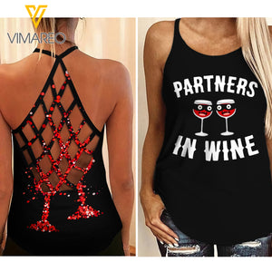 Partner in Wine Criss Cross Open Back Camisole Tank