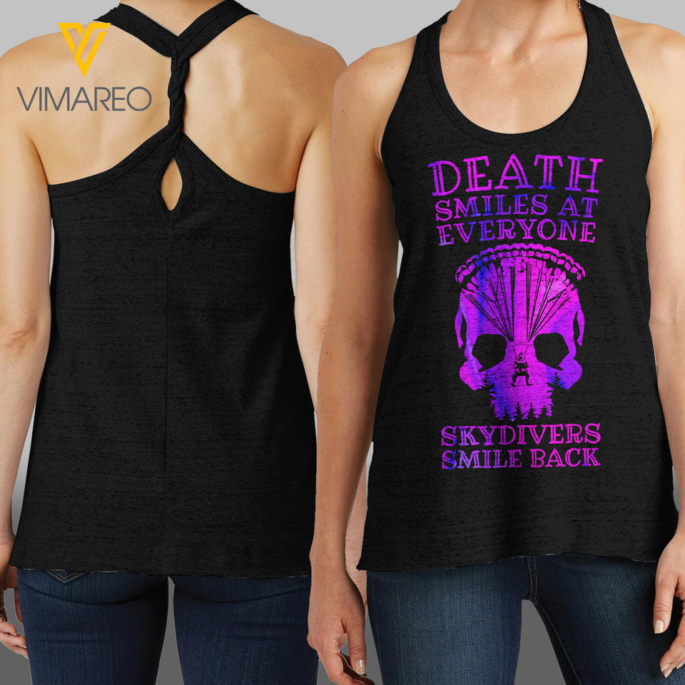 Skydiving Lover Ladies Cosmic Twisted Back Tank
