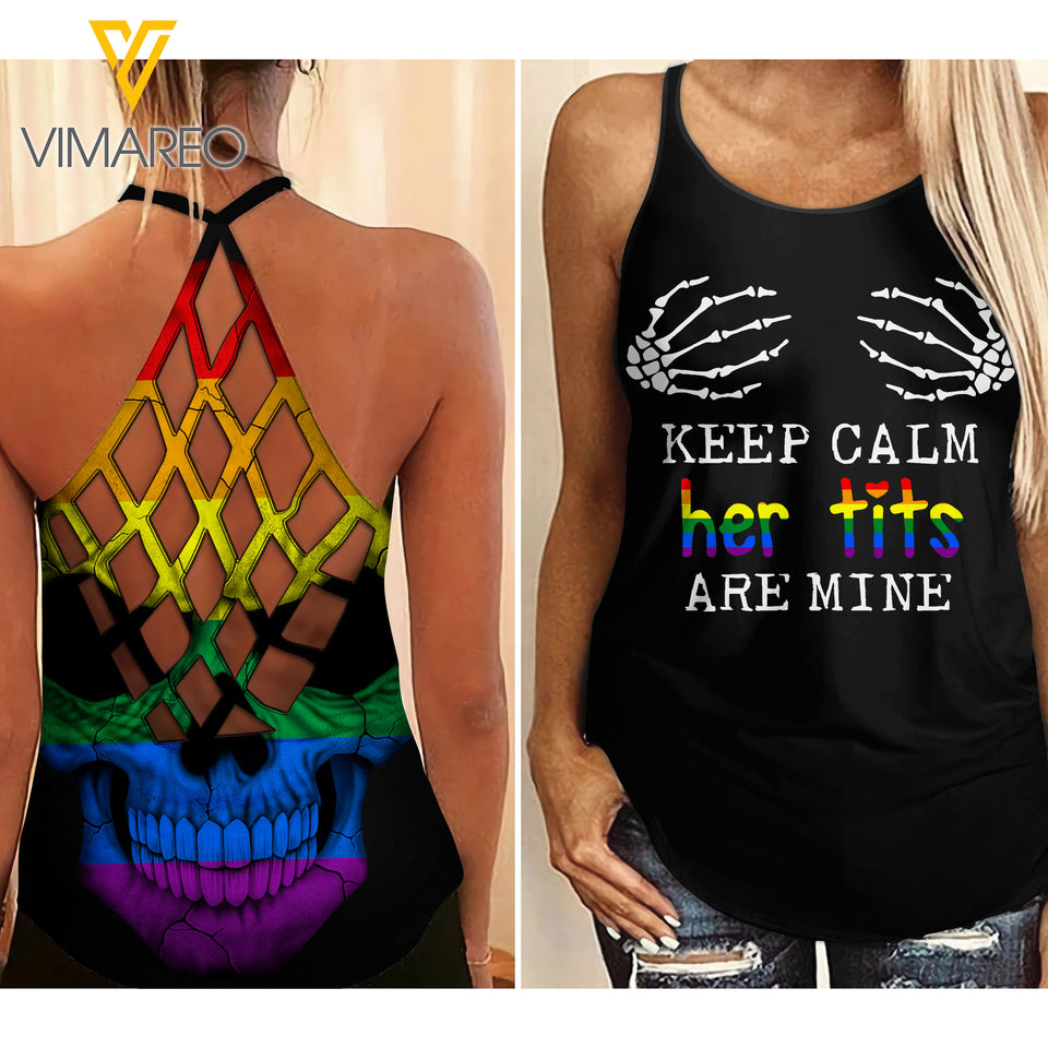 LGBT CRISS-CROSS OPEN BACK CAMISOLE TANK TOP