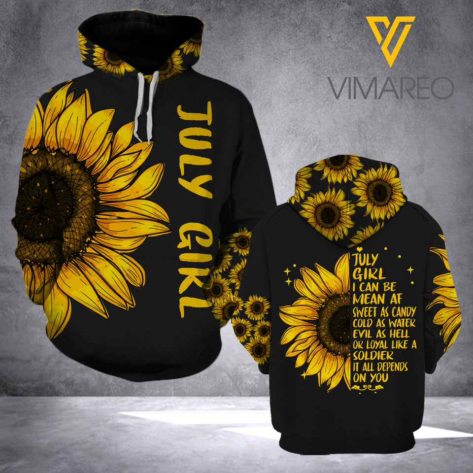 JULY GIRL SUNFLOWER HOODIE 3D PRINTED LC