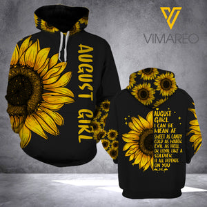 AUGUST GIRL SUNFLOWER HOODIE 3D PRINTED LC