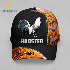 PERSONALIZED ROOSTER PEAKED CAP 3D