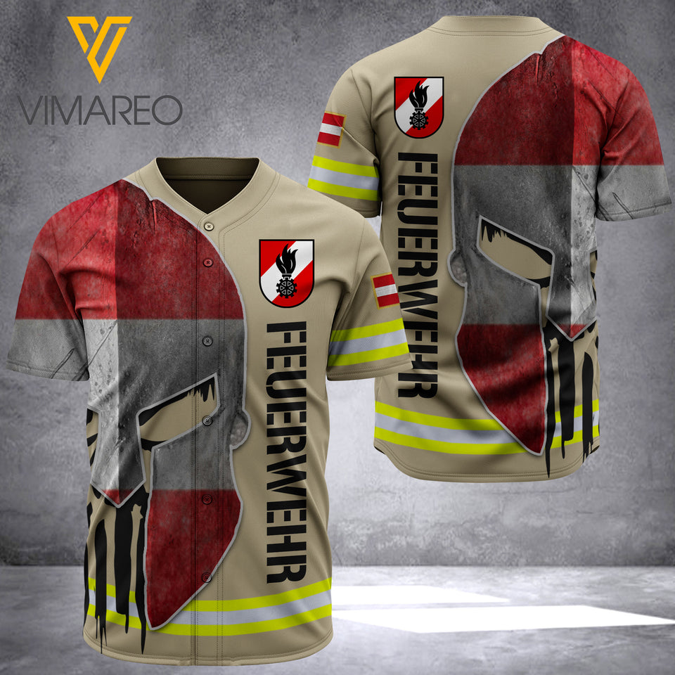 AUSTRIA FIREFIGHTER BASEBALL JERSEY 3D PRINTED