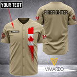 CANADA FIREFIGHTER BASEBALL JERSEY 3D PRINTED