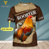PERSONALIZED ROOSTER T-SHIRT 3D PRINTED