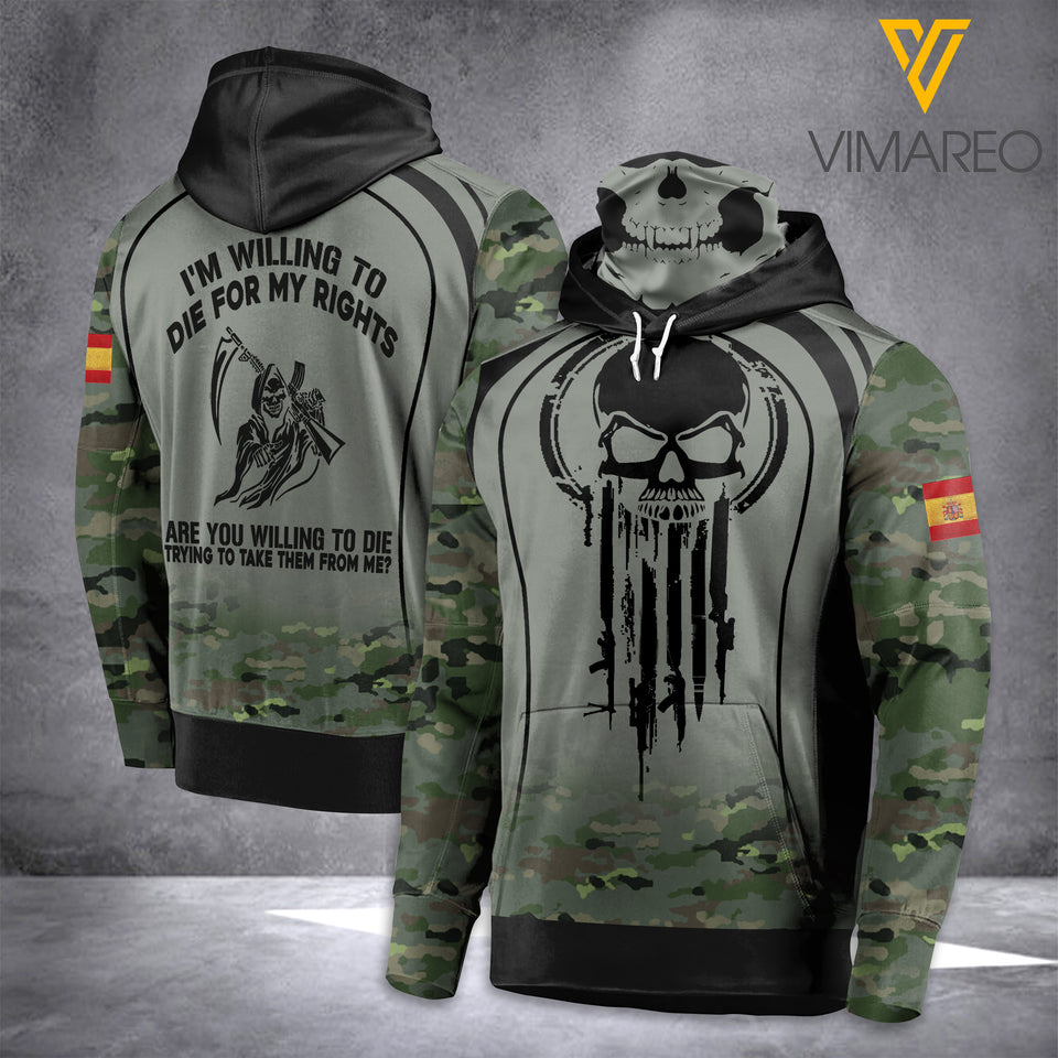 SPANISH SOLDIER MASK HOODIE 3D PRINTED