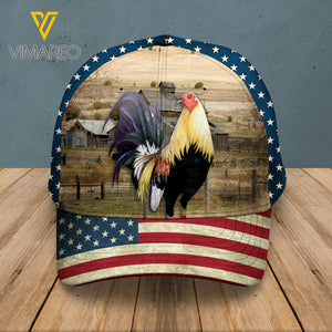 PERSONALIZED ROOSTER PEAKED CAP 3D LC