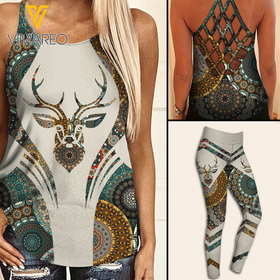 HUNTING GIRL CRISS-CROSS TANK TOP/LEGGING