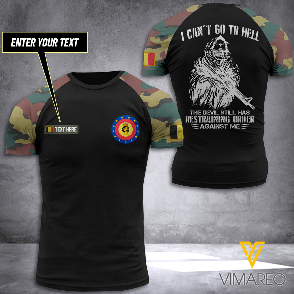 BELGIUM ARMY CUSTOMIZE T-SHIRT 3D PRINTED