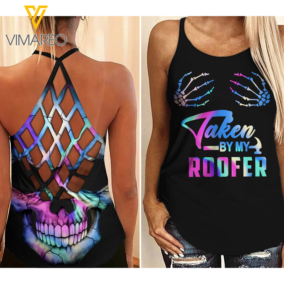 TAKEN BY MY ROOFER CRISS-CROSS OPEN BACK CAMISOLE TANK TOP