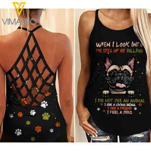 BULLDOG CRISS-CROSS OPEN BACK CAMISOLE TANK TOP