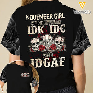 PERSONALIZED NOVEMBER GIRL T-SHIRT