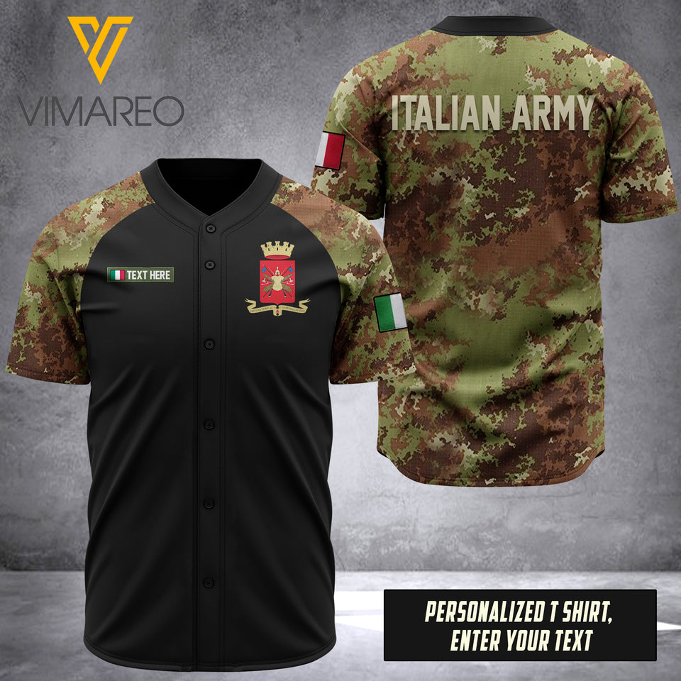 ITALIAN ARMY CUSTOMIZE BASEBALL JERSEY 3D PRINTED