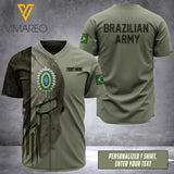BRAZILIAN ARMY CUSTOMIZE BASEBALL JERSEY 3D PRINTED