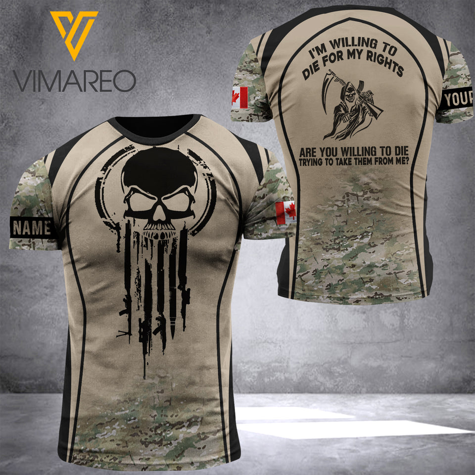 CANADA ARMY CUSTOMIZE T-SHIRT 3D PRINTED