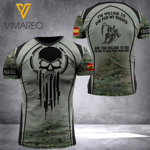 SPANISH ARMY CUSTOMIZE T-SHIRT 3D PRINTED