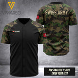 SWISS ARMY CUSTOMIZE BASEBALL JERSEY 3D PRINTED