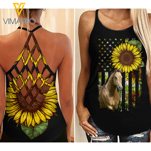 QUARTER HORSE CRISS-CROSS OPEN BACK CAMISOLE TANK TOP