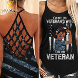 US NAVY WIFE CAMO CRISS-CROSS TANK TOP