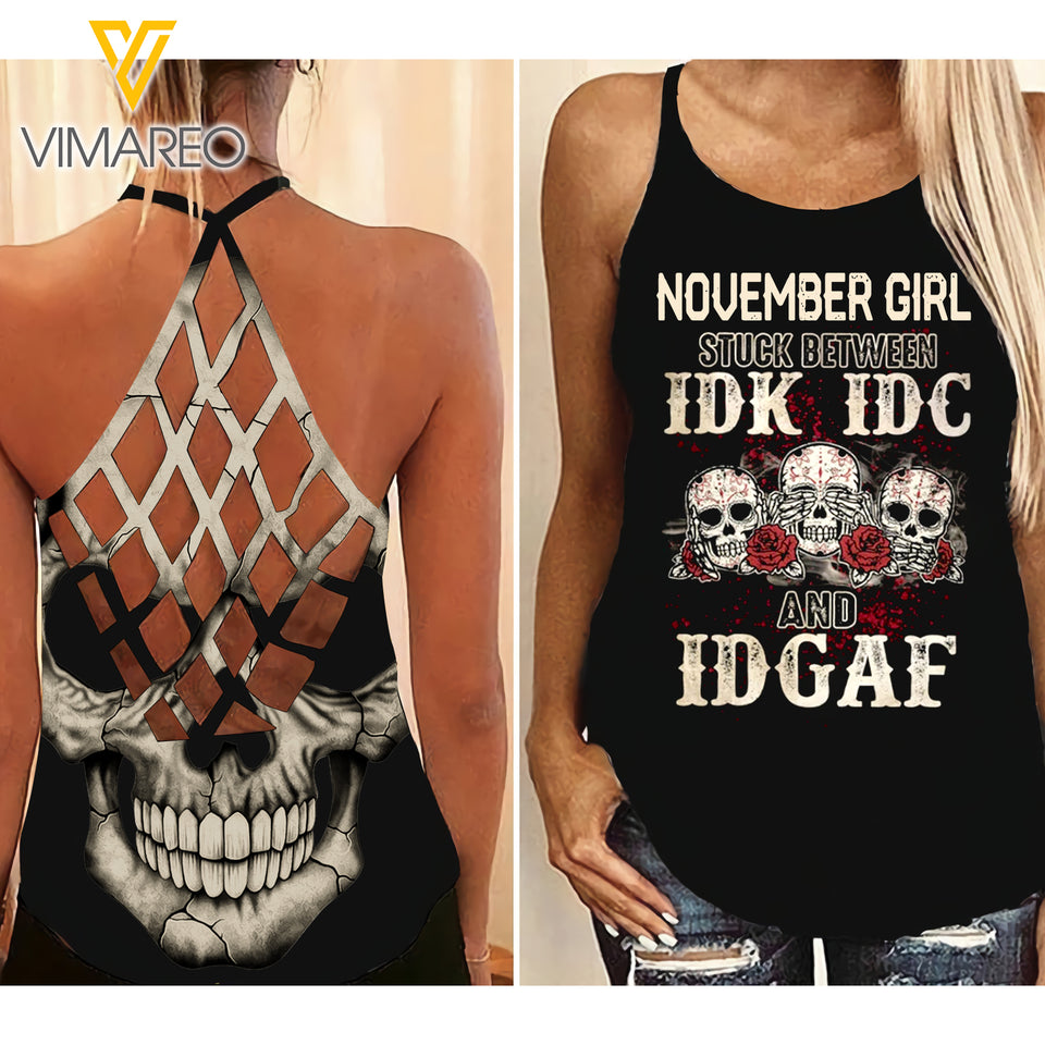 NOVEMBER GIRL CRISS-CROSS OPEN BACK CAMISOLE TANK TOP
