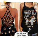 PERSONALIZED JACK RUSELL TERRIER DOG CRISS-CROSS OPEN BACK CAMISOLE TANK TOP